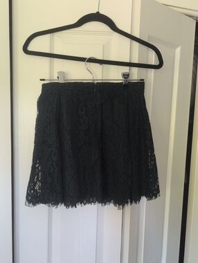 Women's Dark Green Lace A-line Skirt
